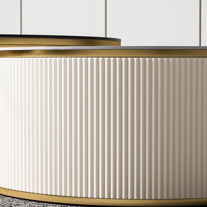 Grovyn 28"-32" Round Nesting Coffee Table Set with Sintered Stone Top