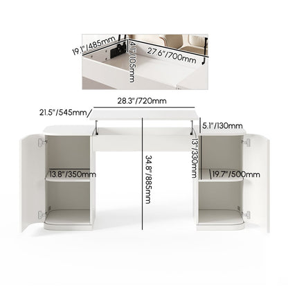 60" Modern White Standing Computer Desk with 2 Doors and Storage Office Desk