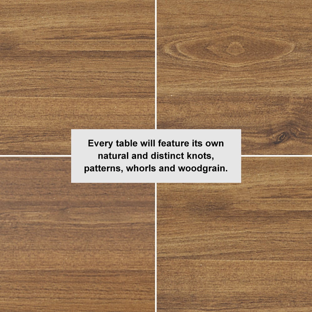 35" Square Pine Wood Block Coffee Table with 4 Drawers