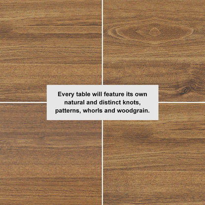 35" Square Pine Wood Block Coffee Table with 4 Drawers