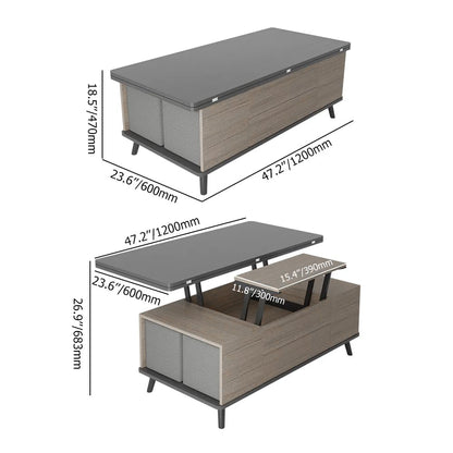 5 Pieces Lift Top Coffee Table Set with Storage Convertible Dining Table with Ottomans