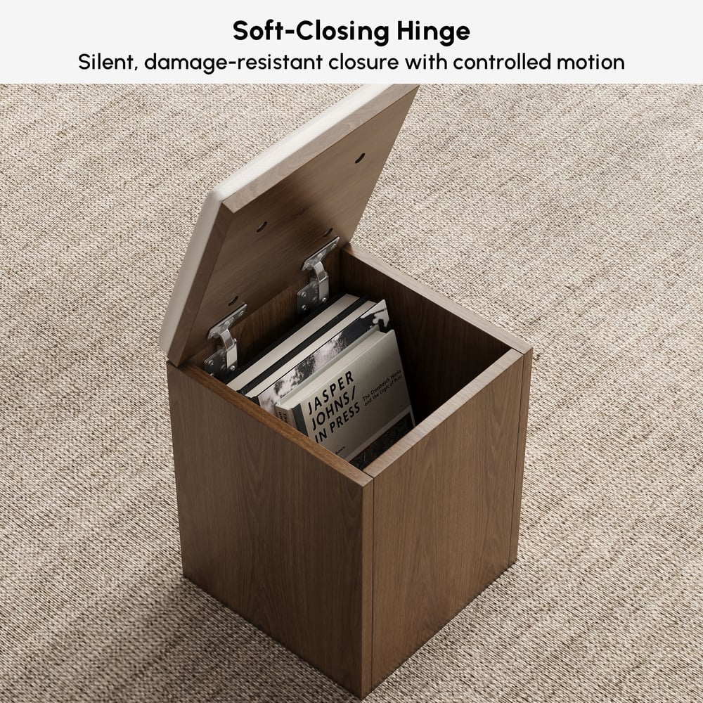 39" Lift-Top Foldable Walnut Coffee Table with 4 Stools & Storage