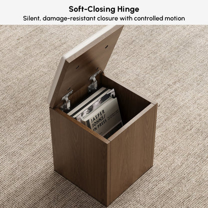 39" Lift-Top Foldable Walnut Coffee Table with 4 Stools & Storage