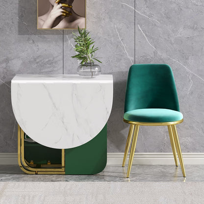 59.1" Modern Rectangle Leaf Folding Wood Dining Table with Storage Seats 4-6 People